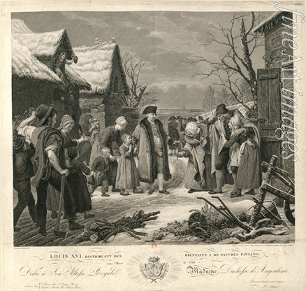 Adam Pierre Michel - Ludwig XVI. verteilt Almosen an arme Bauern im Winter 1788