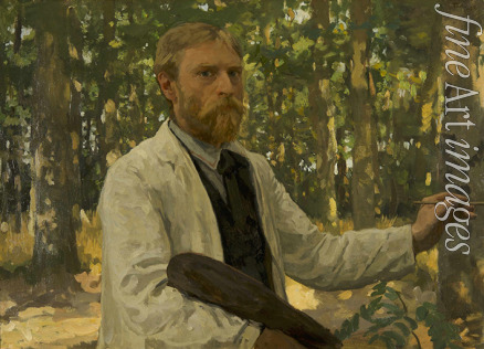 Tholen Willem Bastiaan - Self-portrait in a wooded landscape