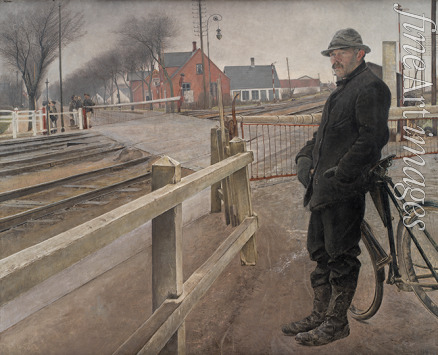 Ring Laurits Andersen - Waiting for the Train. Level Crossing by Roskilde Highway