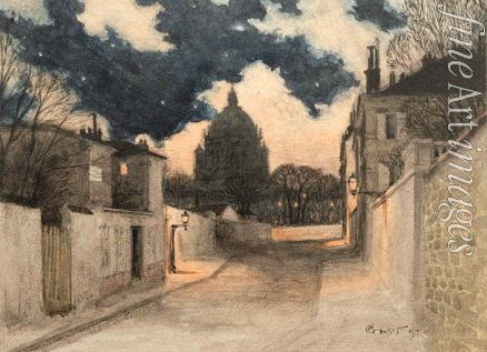 Grasset Eugène - Starry night over Montmartre