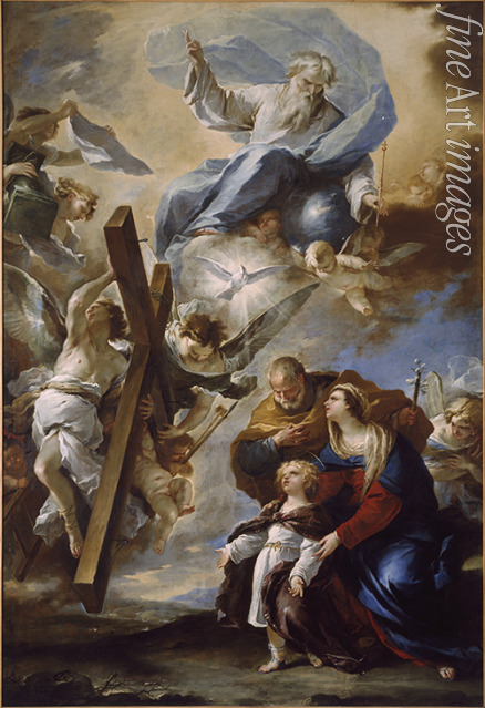 Giordano Luca - Die Heilige Familie mit den Passionssymbolen