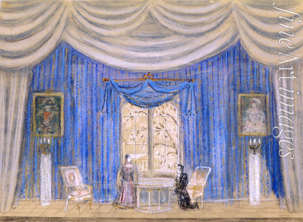 Luschin Alexander Fjodorowitsch - Bühnenbildentwurf zur Oper Eugen Onegin von P. Tschaikowski