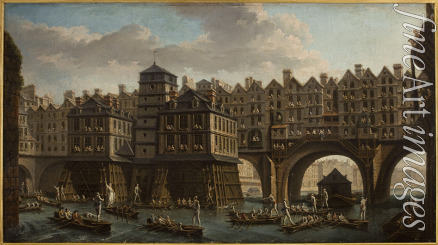 Raguenet Nicolas-Jean-Baptiste - Sailors Jousting, Between the Pont Notre Dame and the Pont-Au-Change, Paris