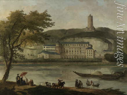 Robert Hubert - Vue du château de Madame d'Enville à La Roche-Guyon