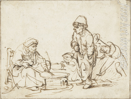 Rembrandt van Rhijn - Die Pfannkuchenbäckerin