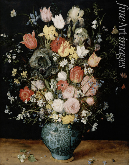 Brueghel Jan der Ältere - Blumen in blauer Vase