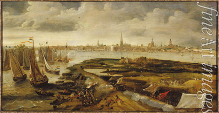 Peeters Bonaventura the Elder - Íñigo de Borja repulses a Dutch force attempting a landing near Antwerp, 17 May 1605