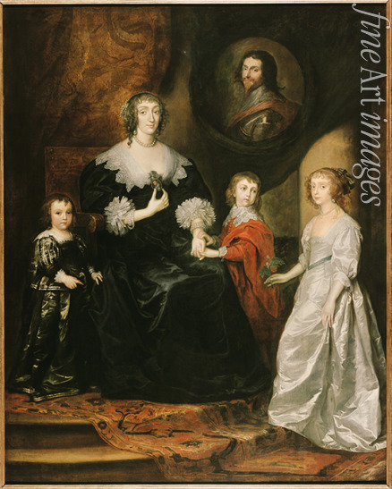 Dyck Sir Anthony van - Portrait of the widow of the Duke of Buckingham and her children