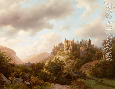 Koekkoek Barend Cornelis - Blick auf die Burg Fels