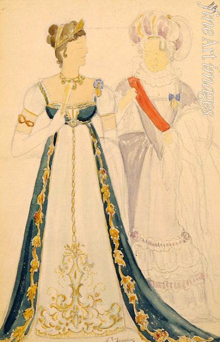 Ulyanov Nikolai Pavlovich - Costume design for the opera Eugene Onegin by P. Tchaikovsky