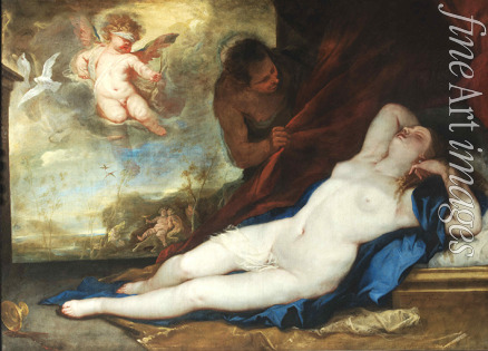 Giordano Luca - Schlafende Venus, Amor und Satyr