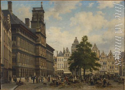 Ruyten Jan Michiel - The Grote Markt with the liberty tree