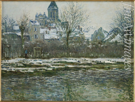 Monet Claude - Effet de neige à Vétheuil ou Église de Vétheuil