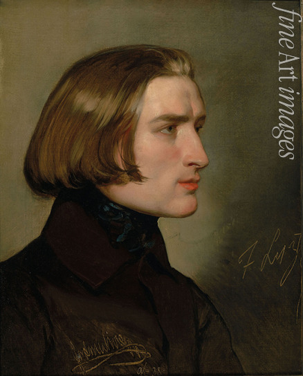 Amerling Friedrich Ritter von - Porträt von Komponist Franz Liszt (1811-1886)