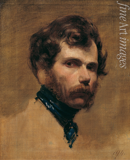 Amerling Friedrich Ritter von - Selbstbildnis mit blauer Halsbinde 