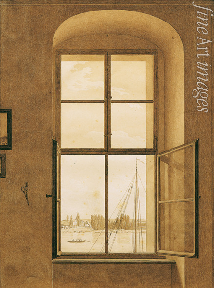 Friedrich Caspar David - View from the window of the artist's studio, right window