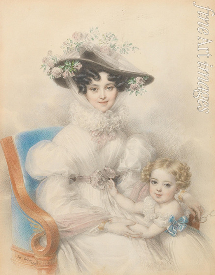 Ender Johann Nepomuk - Prinzessin Henriette Alexandrine von Nassau-Weilburg (1797-1829) mit Tochter Maria