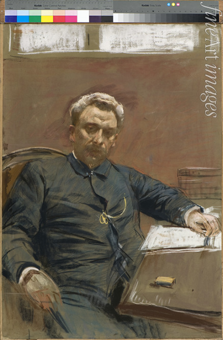 Levitan Isaak Ilyich - Portrait of the silent film actor Alexander Pavlovich Lensky (1847-1908) 