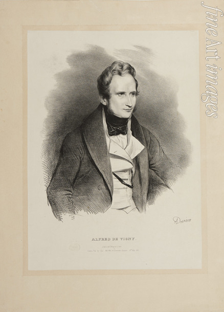 Devéria Achille - Porträt des Schriftstellers Alfred de Vigny (1797-1863)