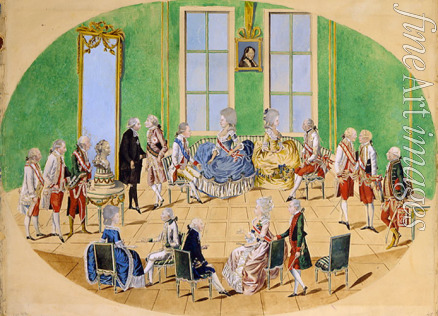 Unbekannter Künstler - Grossfürst Pawel Petrowitsch und Grossfürstin Maria Fjodorowna in Wien im Januar 1782
