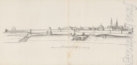 Meierberg (Meyerberg) Augustin von - Moscow Kremlin seen from the West. From: Augustin von Meyerberg and his travel  to Russia