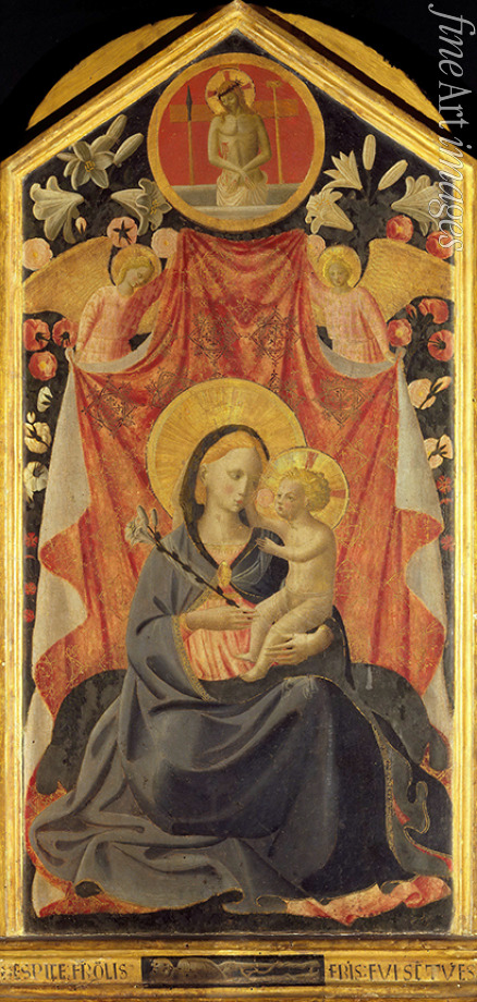 Angelico Fra Giovanni da Fiesole - Madonna und Kind mit zwei Engeln