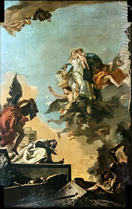 Tiepolo Giambattista - Die Gottesmutter reicht das Skapulier dem heiligen Simon Stock