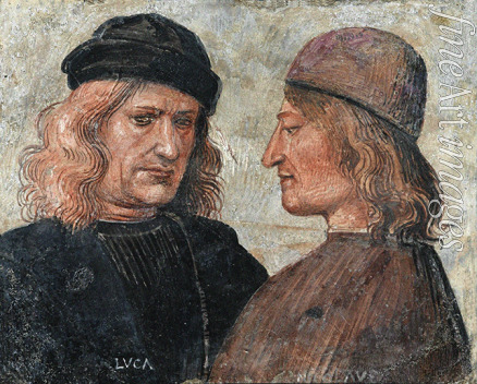 Signorelli Luca - Selbstbildnis mit Niccolò di Angelo (Franchi)