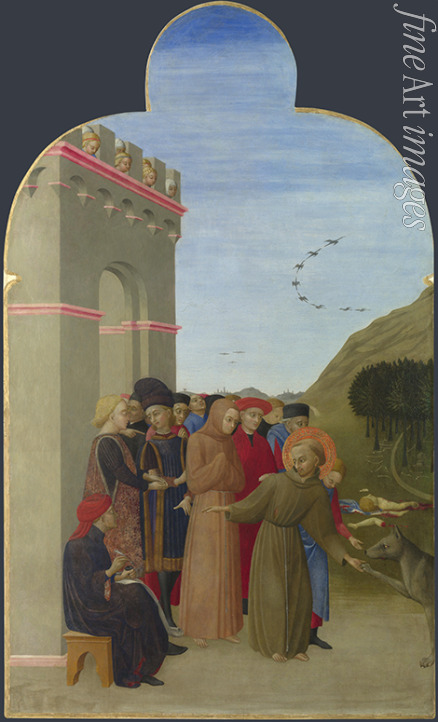 Sassetta - Der Wolf von Gubbio (Altartafel von Borgo del Santo Sepolcro)