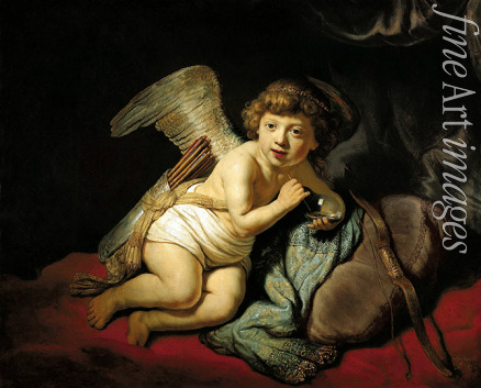 Rembrandt van Rhijn - Cupid Blowing a Soap Bubble 