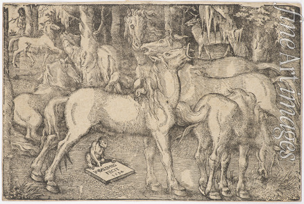 Baldung (Baldung Grien) Hans - Gruppe von sieben Pferden (Hengst und rossige Stute)