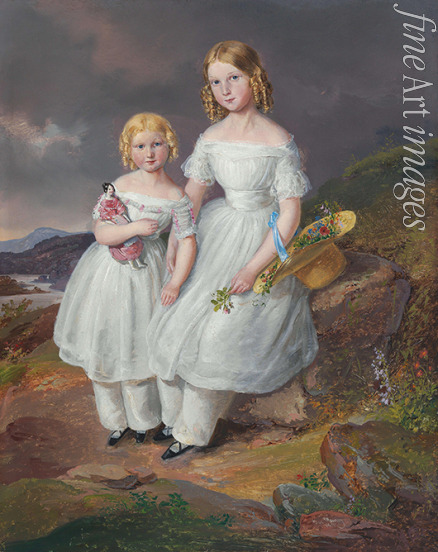 Mánes Josef - Bildnisse der Franziska Comtesse Kolowrat-Krakowsky (1835?1904) und Seraphine Comtesse Kolowrat-Krakowsky (1838?1842)