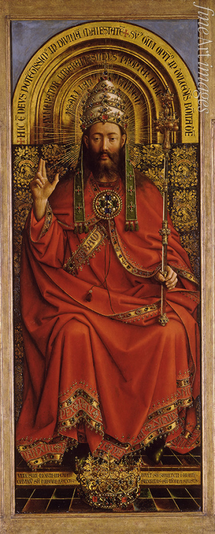 Eyck Hubert (Huybrecht) van - Der Genter Altar. Anbetung des Gotteslammes: Gott, der Allmächtige