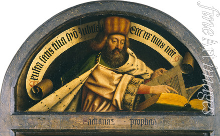 Eyck Hubert (Huybrecht) van - Der Genter Altar. Anbetung des Gotteslammes: Der Prophet Sacharja