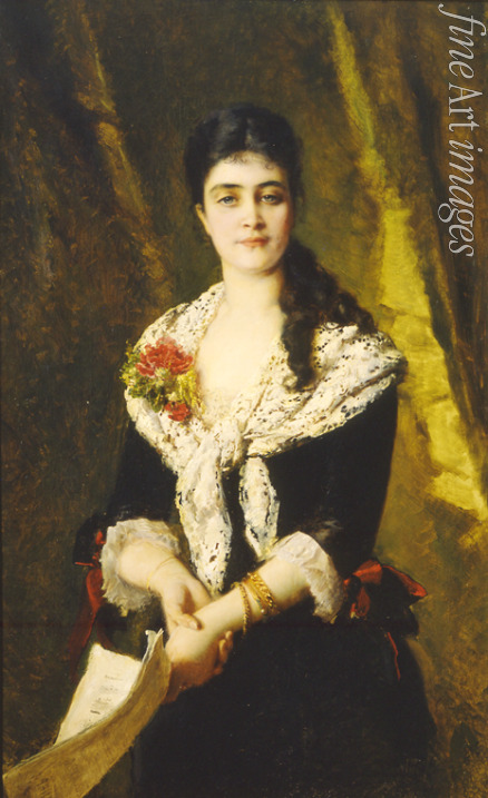 Makovsky Konstantin Yegorovich - Portrait of the singer Alexandra Panaeva-Kartseva as Tatyana in the opera Eugene Onegin by P. Tchaikovsky