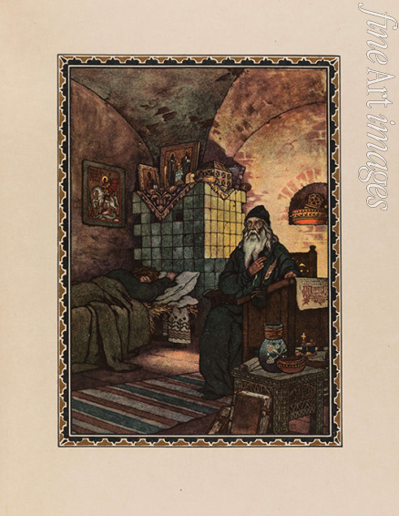 Zvorykin Boris Vasilievich - Pimen. Illustration to the Drama Boris Godunov by A. Pushkin