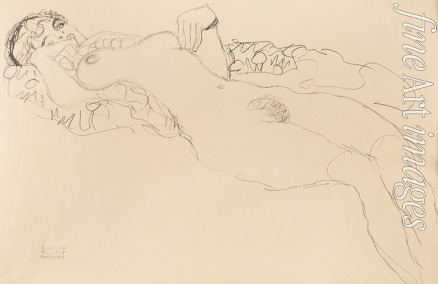 Klimt Gustav - Recumbent female nude, toward the left