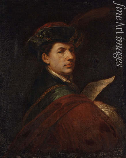 Kupecky (Kupetzky) Jan (Johann) - Porträt eines Musikanten mit Notenblatt