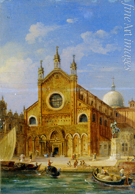 Adam Jean-Victor Vincent - Views of Venice. The Santi Giovanni e Paolo (San Zanipolo) Church