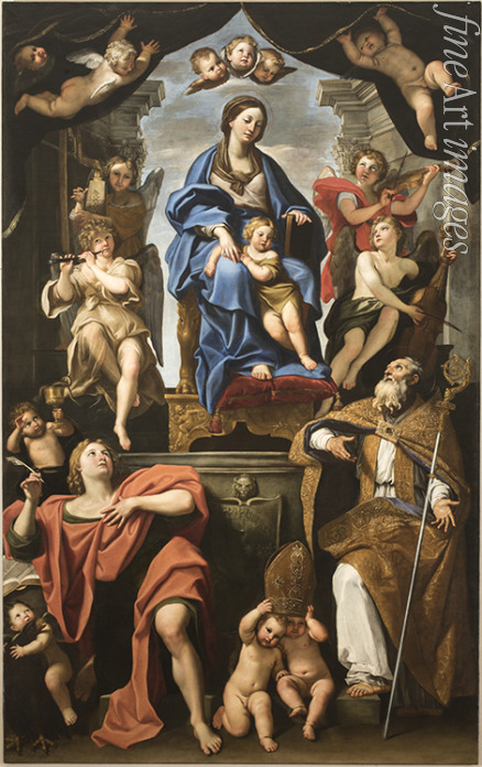 Domenichino - Madonna und Kind mit Heiligen Petronius und Johannes dem Evangelisten