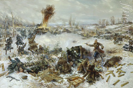 Pamfilow Wladimir Ewgenjewitsch - Artillerie im Gefecht um Moskau nah von Wolokolamsk im Dezember 1941