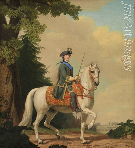 Erichsen (Eriksen) Vigilius - Equestrian Portrait of Catherine II (1729-1796) in Guards Uniform on her Horse Brilliant