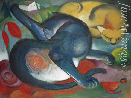 Marc Franz - Two Cats, Blue and Yellow