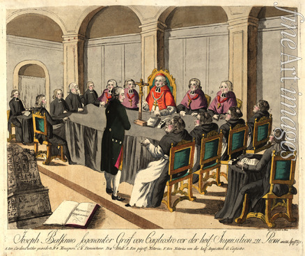 Löschenkohl Johann Hieronymus - Joseph Balsamo, Graf von Cagliostro vor der Inquisition in Rom am 14. April 1791