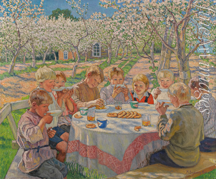 Bogdanow-Belski Nikolai Petrowitsch - Tee im Apfelgarten