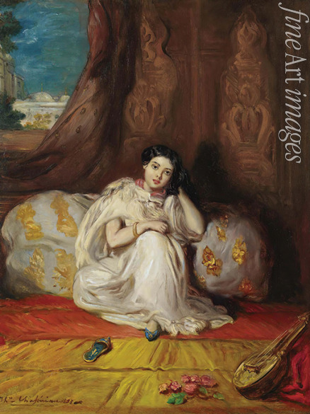 Chassériau Théodore - Jeune fille mauresque, assise dans un riche intérieur (Almée)