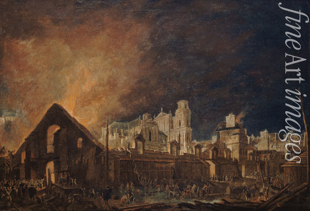 Demachy Pierre-Antoine - Foire Saint-Germain während des Brandes in der Nacht vom 16. auf den 17. März 1762 