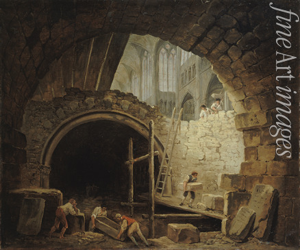 Robert Hubert - Looting of Royal Tombs in Saint-Denis Basilica, October 1793