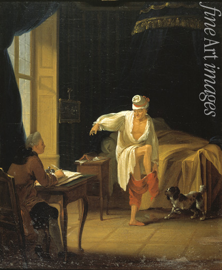 Huber Jean - Voltaire beim Aufstehen in Ferney