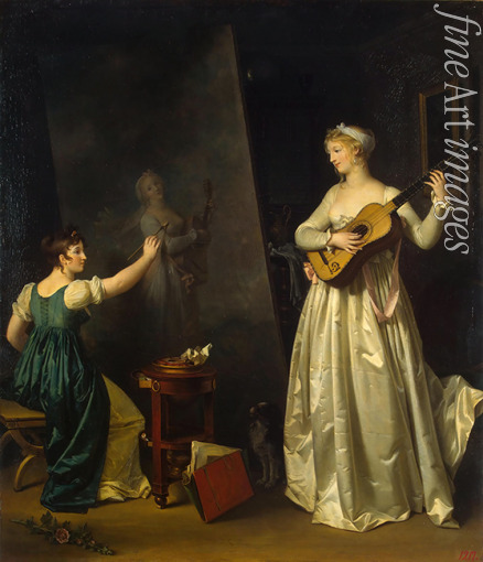 Gérard Marguerite - Artist Painting a Portrait of a Musician
